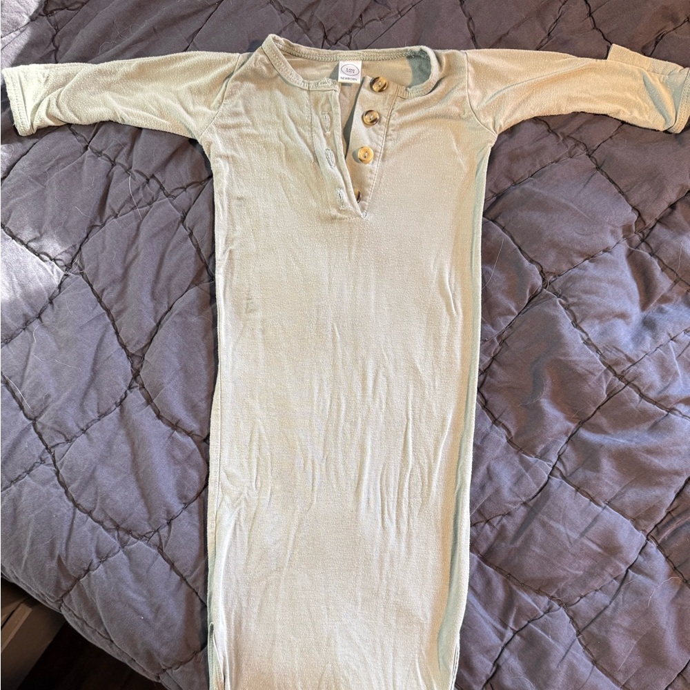 Lou Lou & Company Sage Green Newborn Gown